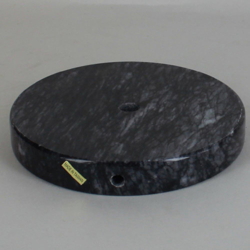 5in Diameter Round Black Marble Lamp Base