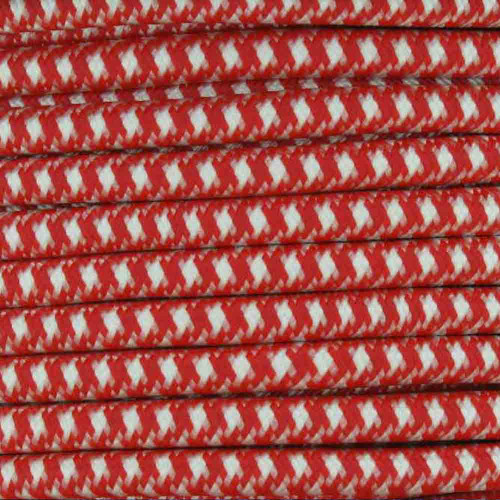 18/2 SVT-B Red/White Hounds Tooth Pattern Nylon Fabric Cloth Covered Pendant And Table Lamp Wire