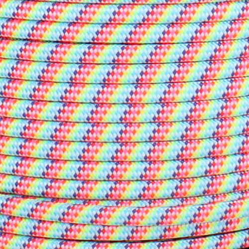 18/2 SPT-1 Rainbow Pattern Nylon Over Braid White 105 Degree Wire