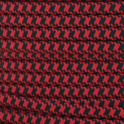 18/2 SPT2-B Red/Black Hounds Tooth Pattern Nylon Fabric Cloth Covered Lamp and Lighting Wire