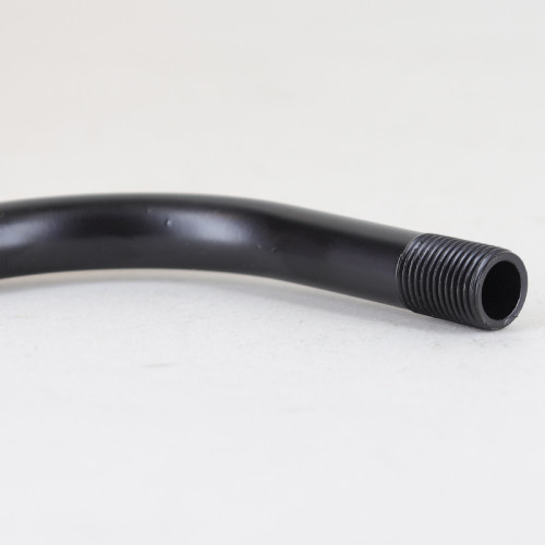 12in. 1/8ips Figurine Pipe with 3-1/4in offset and 1/2 in thread on both ends - Black Finish