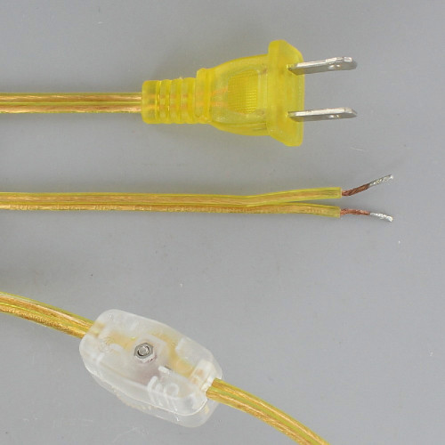 8ft. Gold 18/2 SPT-1 Cord Set with Molded Polarized Plug and Rotary Switch