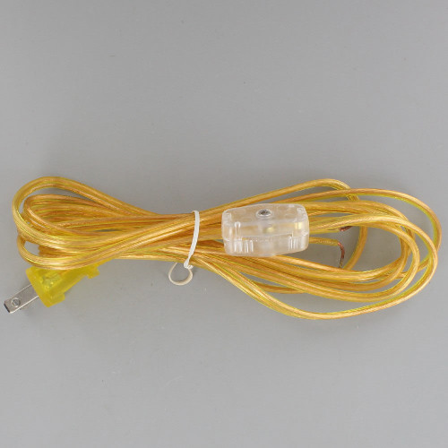 8ft. Gold 18/2 SPT-1 Cord Set with Molded Polarized Plug and Rotary Switch