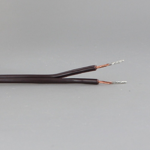 10ft. Brown Rayon Braided 18/2 SPT-1 Cordset with Molded Polarized Plug and 2ft. Exposed Wire