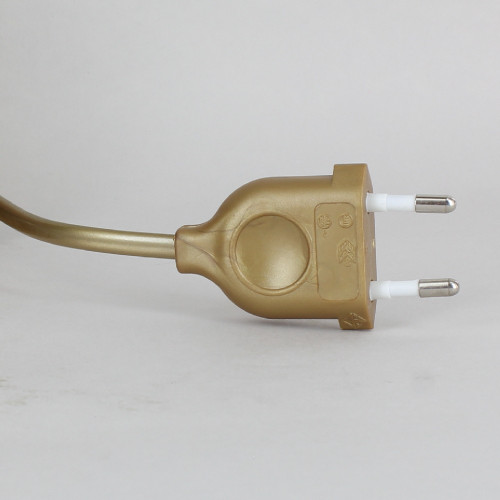 13ft. Metallic Gold European Round Pin Non-Grounded Powercord