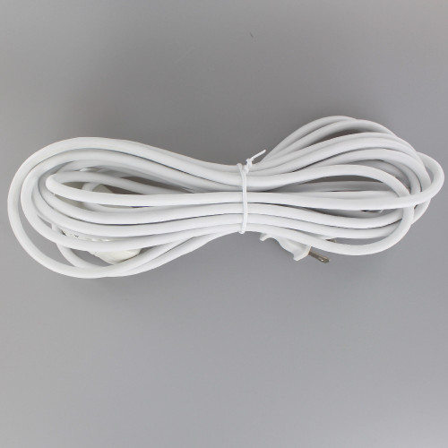 18FT WHITE 18/2 SVT POWERCORD WITH SWITCH INSTALLED 4FT FROM PLUG END