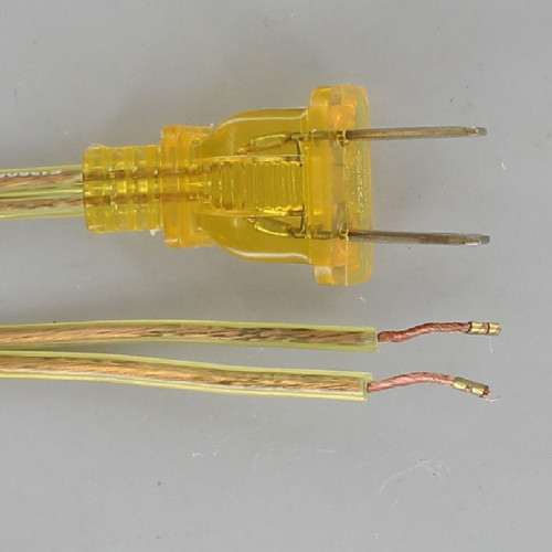 8ft. Transparent Gold 18/2 SPT-2 Cordset with Molded Polarized Plug