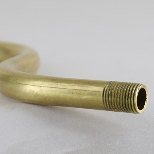 20in Figurine Pipe with 1/8ips Male 7/16in Thread on each side - Unfinished Brass