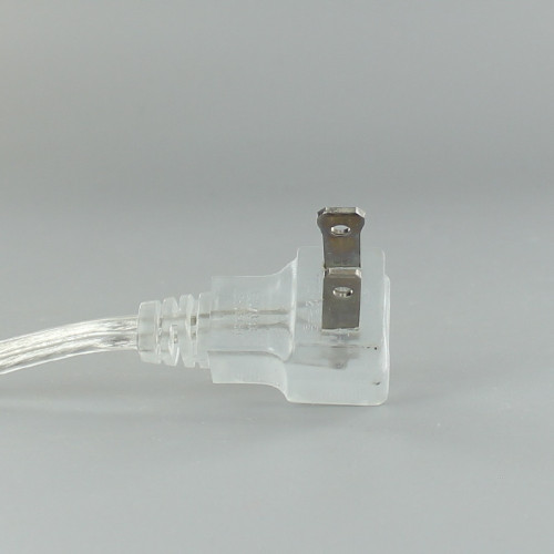 8ft. Transparent Silver 18/2 SPT-2 Flat Plug Cordset with Tinned Ends and Molded Polarized Plug