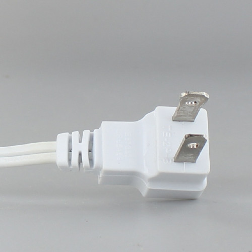 8ft. White 18/2 SPT-2 Flat Plug Cordset with Tinned Ends and Molded Polarized Plug