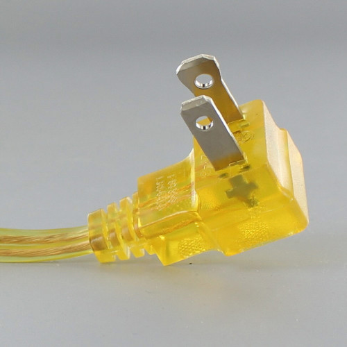 8ft. Transparent Gold 18/2 SPT-2 Flat Plug Cordset with Tinned Ends and Molded Polarized Plug