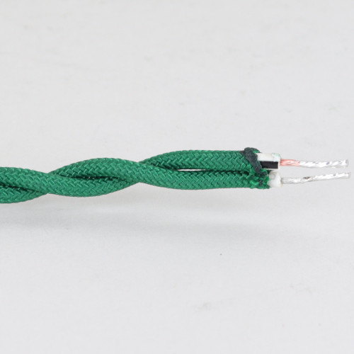12ft. Green Twisted Two Conductor Wire Cordset with Antique Style Plug