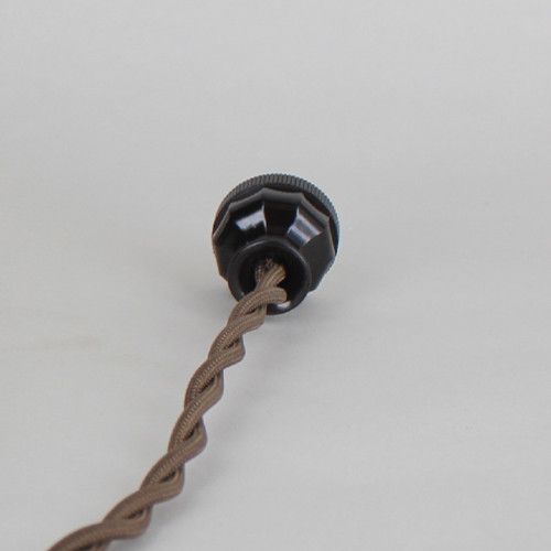 8ft Long Brown Twisted 18/2 SPT-2  Type UL Listed Powercord WITH Brown PHENOLIC PLUG