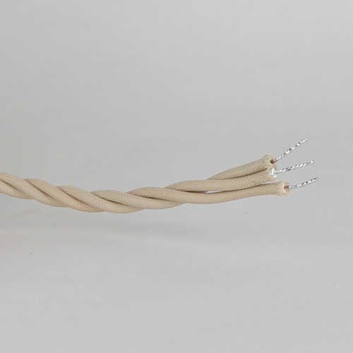 10ft Long Beige Twisted 18/3 SPT-2 Type UL Listed Twisted Powercord WITH BROWN PHENOLIC PLUG