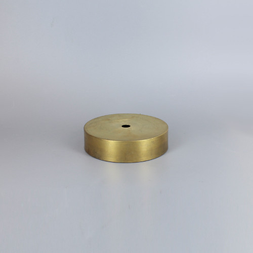 4in Diameter Flat Base without Wire Way - Unfinished Brass