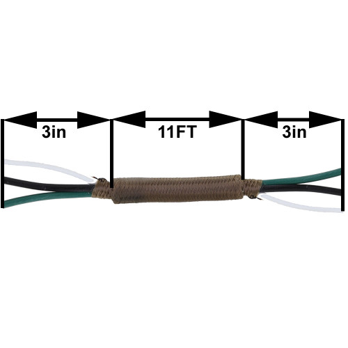 11ft Long - 18/3 SVT-B Brown Cloth Covered Pre-Processed Wire Harness