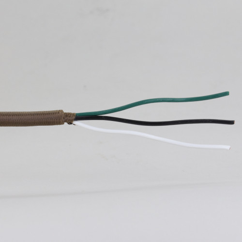 17ft Long - 18/3 SVT-B Brown Cloth Covered Pre-Processed Wire Harness