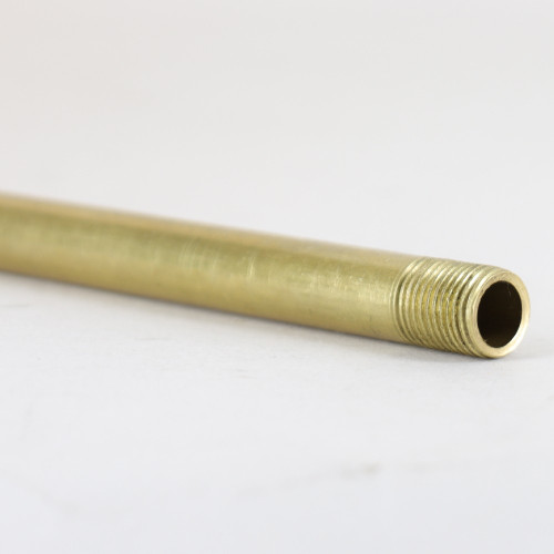 16in. 1/8ips Figurine Pipe with 3-1/4in offset and 1/2 in thread on both ends - Unfinished Brass