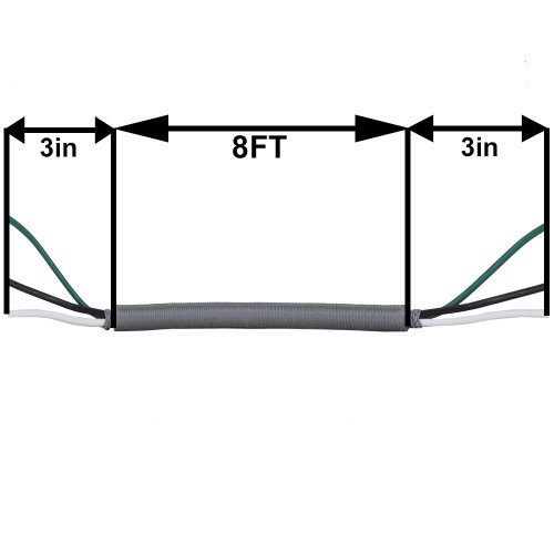 8ft Long - 18/3 SVT-B Mineral Cloth Covered Pre-Processed Wire Harness