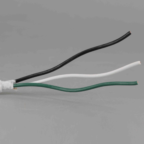 7ft Long - 18/3 SVT-B White Cloth Covered Pre-Processed Wire Harness
