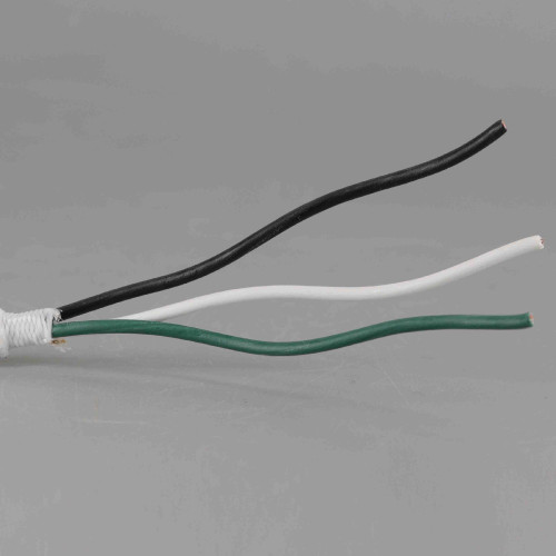 10ft Long - 18/3 SVT-B White Cloth Covered Pre-Processed Wire Harness