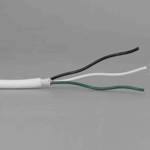 15ft Long - 18/3 SVT-B White Cloth Covered Pre-Processed Wire Harness