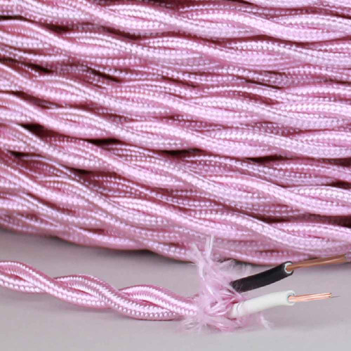 18/2 Twisted Pink Rayon Covered Wire