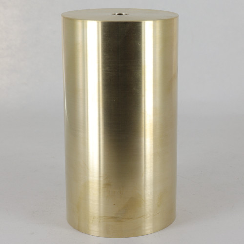 5-1/2in Tall Turned Brass Cylindrical Cup - Unfinished Brass