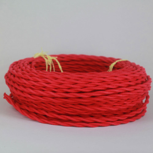 18/2 Twisted Red Cotton Cloth Covered Wire