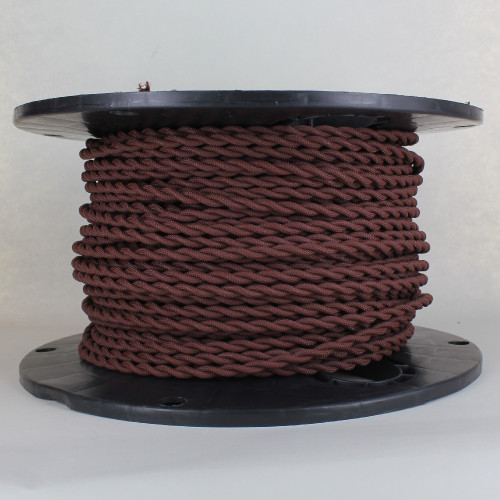 18/2 AWG SPT-1 Type - Mahogany - UL Recognized Cloth Covered Twisted Wire.