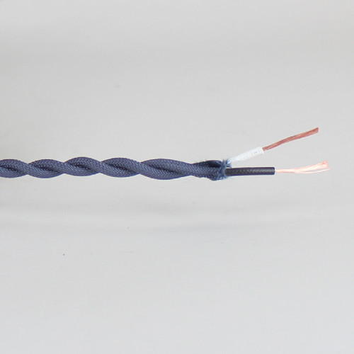 18/2 AWG SPT-1 Type - Navy Blue - UL Recognized Cloth Covered Twisted Wire.