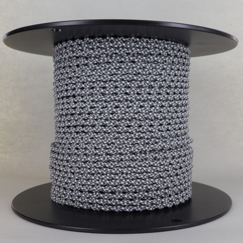 18/2 AWG - SPT-1 GRAY/WHITE HOUNDS TOOTH PATTERN TWISTED FABRIC CLOTH COVERED LAMP WIRE