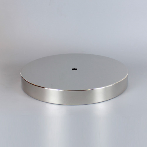 1/8ips Center Hole - 8in Flat Canopy/Base without Wire Way - Polished Nickel