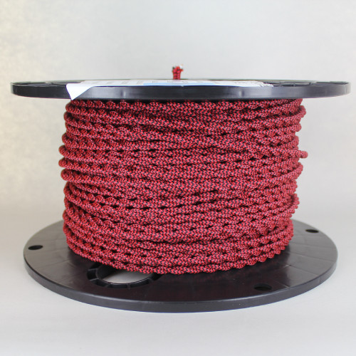 18/2 AWG SPT-1 Type - Black/Red Zig Zag Pattern - UL Recognized Cloth Covered Twisted Wire.