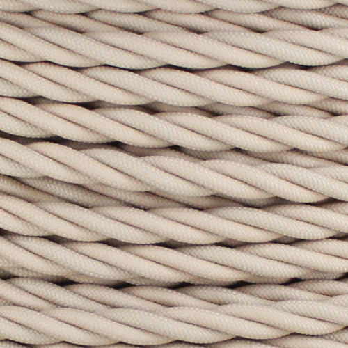 18/3 AWG - BEIGE TWISTED FABRIC CLOTH COVERED LAMP WIRE