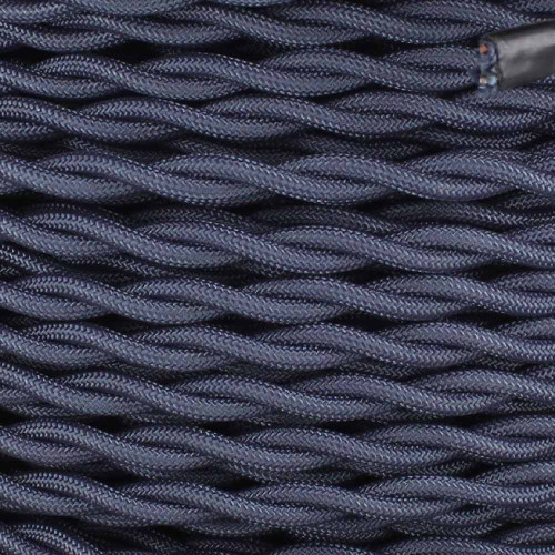 18/2 AWG - NAVY BLUE TWISTED FABRIC CLOTH COVERED LAMP WIRE