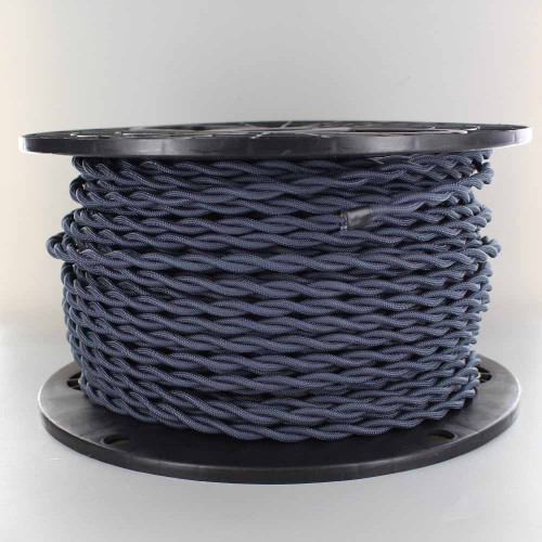 18/2 AWG - NAVY BLUE TWISTED FABRIC CLOTH COVERED LAMP WIRE