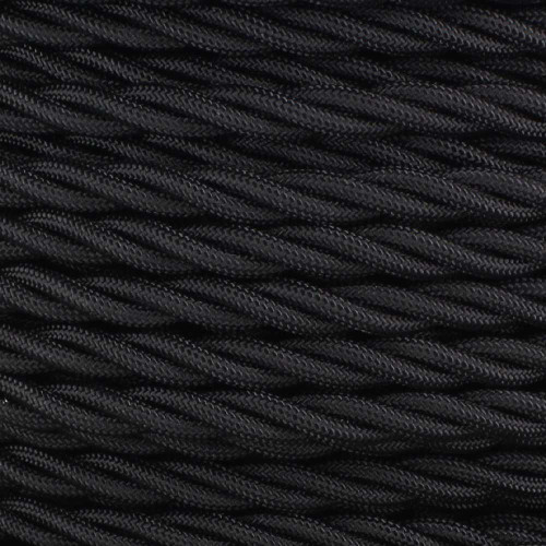 18/3 AWG - BLACK TWISTED FABRIC CLOTH COVERED LAMP WIRE