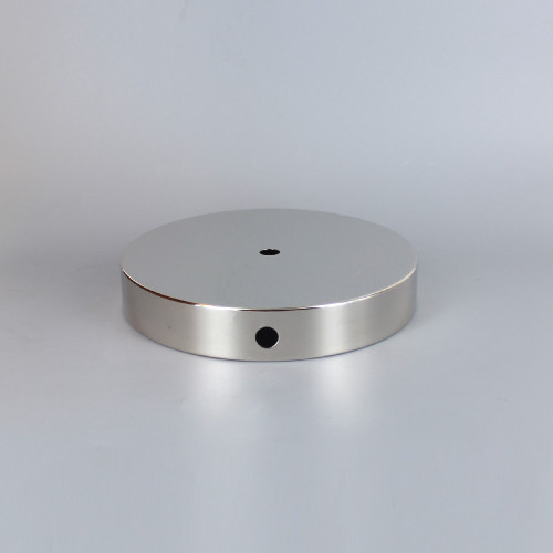 6in Diameter Flat Base with Wire Way - Polished Nickel