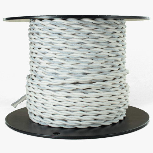 18/2 AWG - WHITE TWISTED FABRIC CLOTH COVERED LAMP WIRE