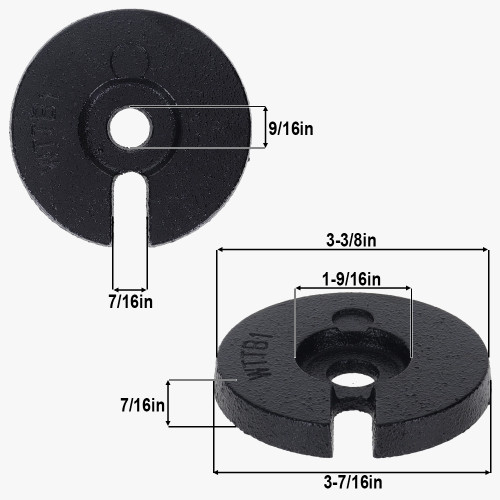 3-3/8in. Cast Iron Weight with 9/16 Slip Through Center Hole