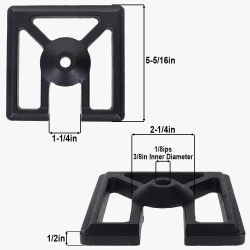 5-5/16in. Square Cast Iron Weight with 1/8ips. Slip Through Center Hole