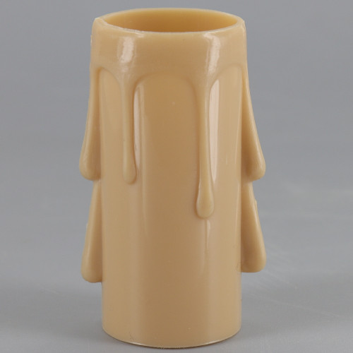 2in. Long Plastic E-12 Base Candle Socket Cover - Candelabra - Antique Drip