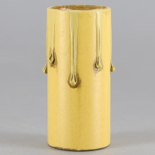 Import - 2in. Long Paper/Fiber E-12 Candelabra Base Candle Socket Cover - Antique Drip.