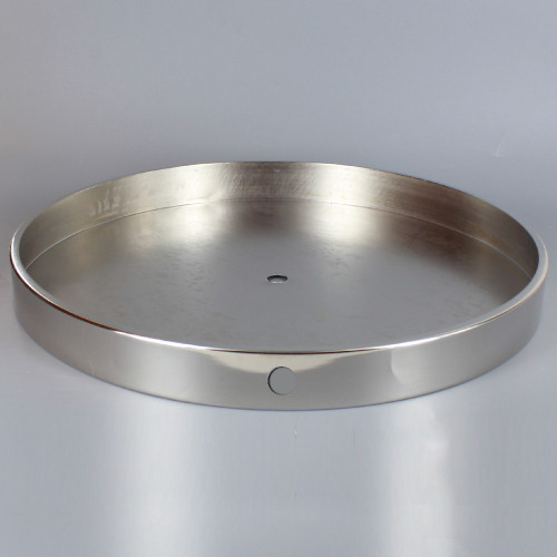 10in Diameter Flat Base with Wire Way - Polished Nickel