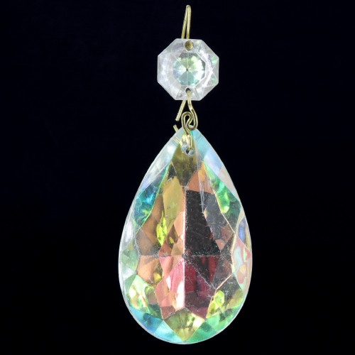 50mm (2in.) Aurora Crystal Pear Drop with Jewel and Brass Clip