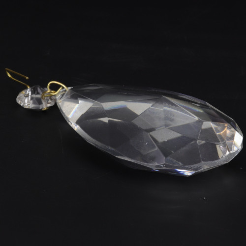 75mm (3in.) Crystal Pear Drop with Jewel and Brass Clip