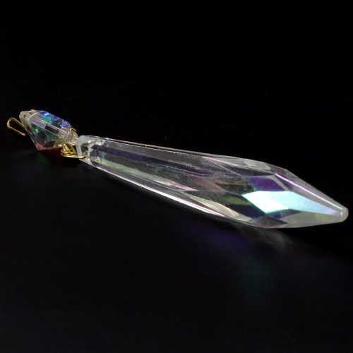 75mm (3in.) Aurora Crystal U-Drop Pendant with Jewel and Brass Clip