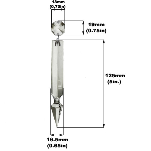 125mm (5in.) Crystal Spear with Jewel and Chrome Clip