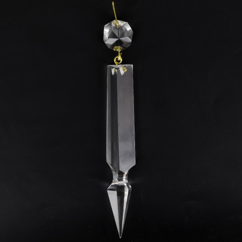 100mm (4in.) Crystal Spear with Jewel and Brass Clip